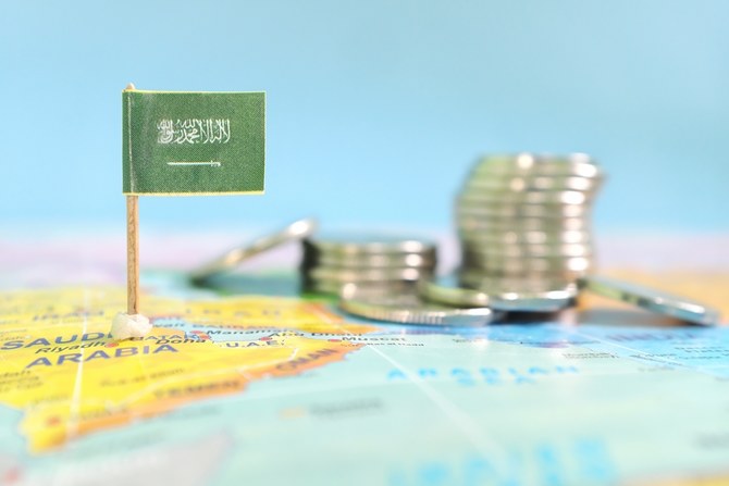 Selective,Focus,Of,Saudi,Arabia,Flag,In,Blurry,World,Map