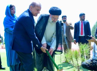 Prime Minister Muhammad  Shehbaz Sharif, President Syed Ebrahim Raisi plant a sapling to mark Earth Day