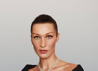 Bella Hadid poses for Chopard